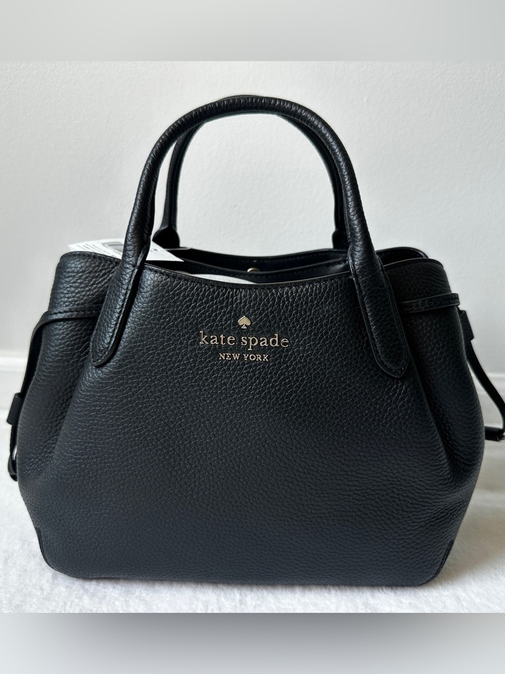 Kate Spade NWT Black Pebbled Leather Dumpling K8135 Small Satchel Original $379 - Picture 2 of 16